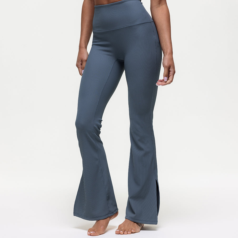 Maya Ribbed Flare Leggings - Graphite