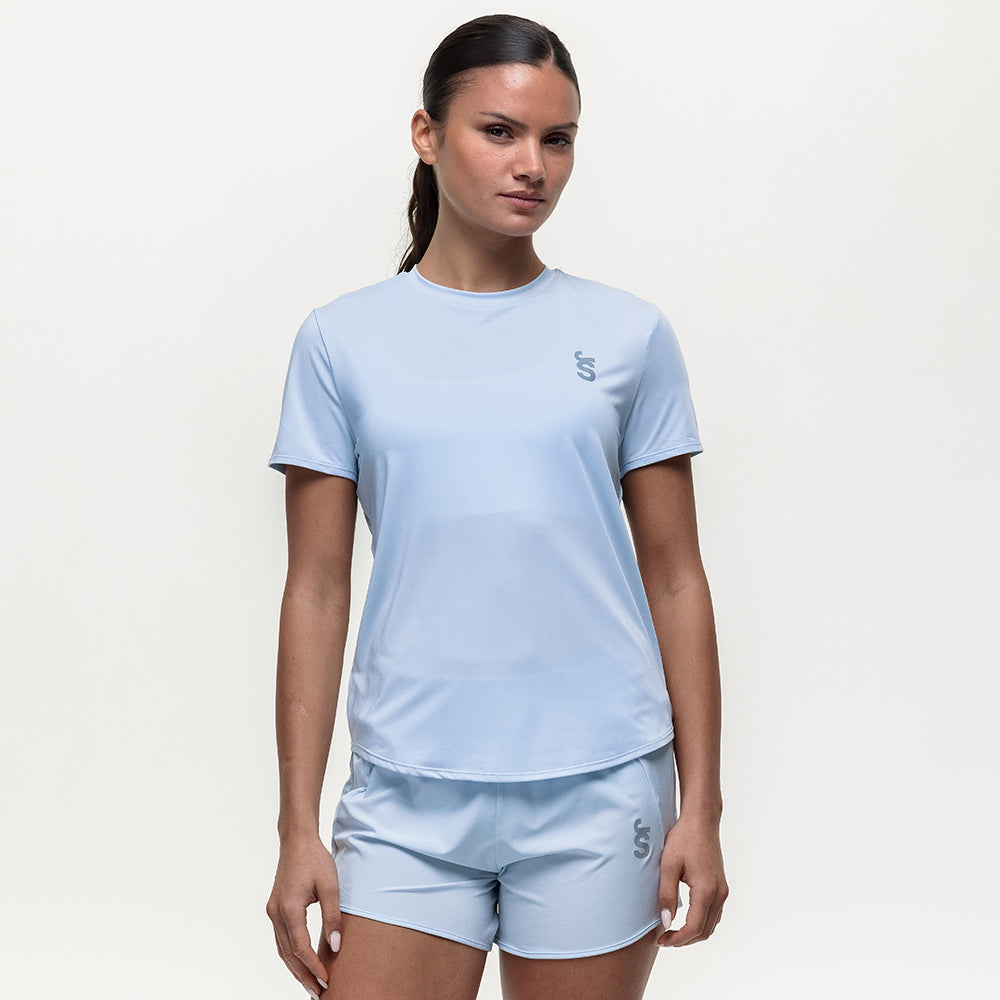 Run Tempo Pocket Tee - Ice Blue