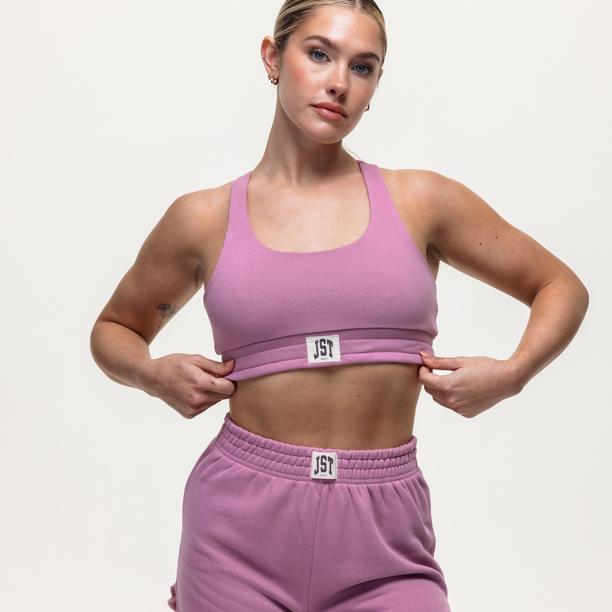 Timeout Sweatshirt Bralette - Vintage Orchid