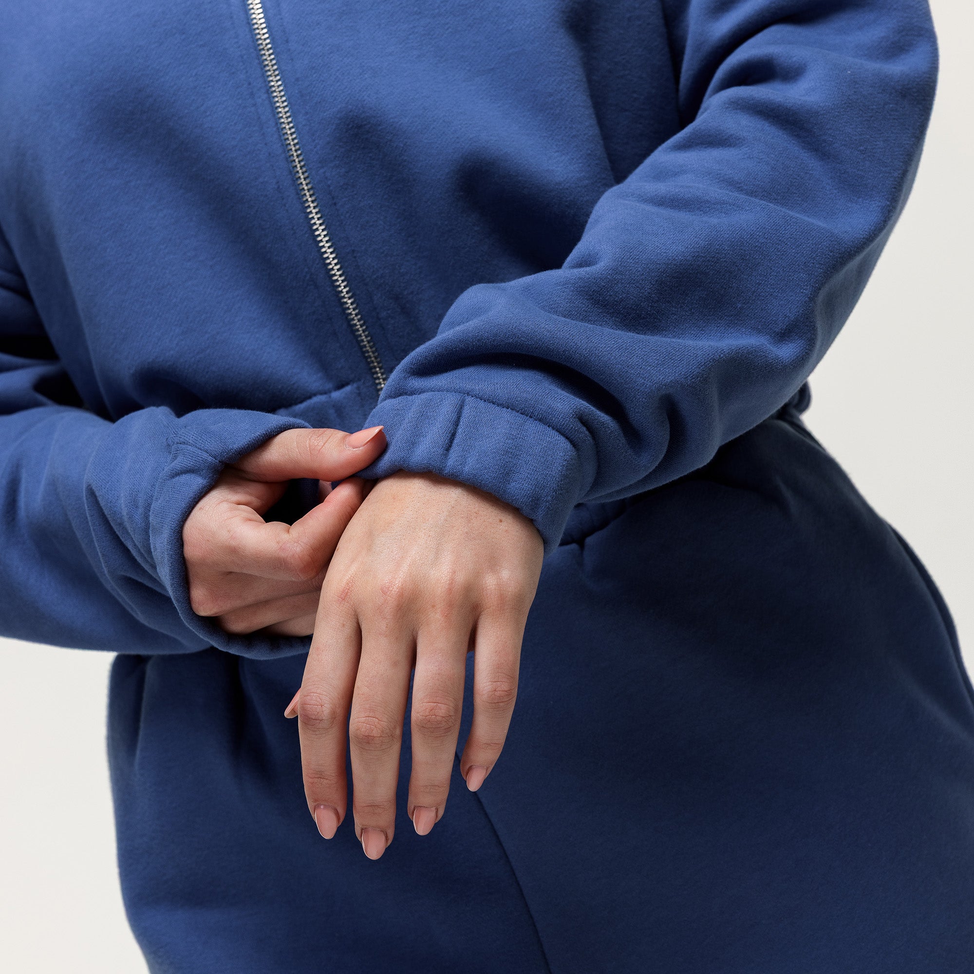 Training Club Crop Zip Up - Vintage Indigo