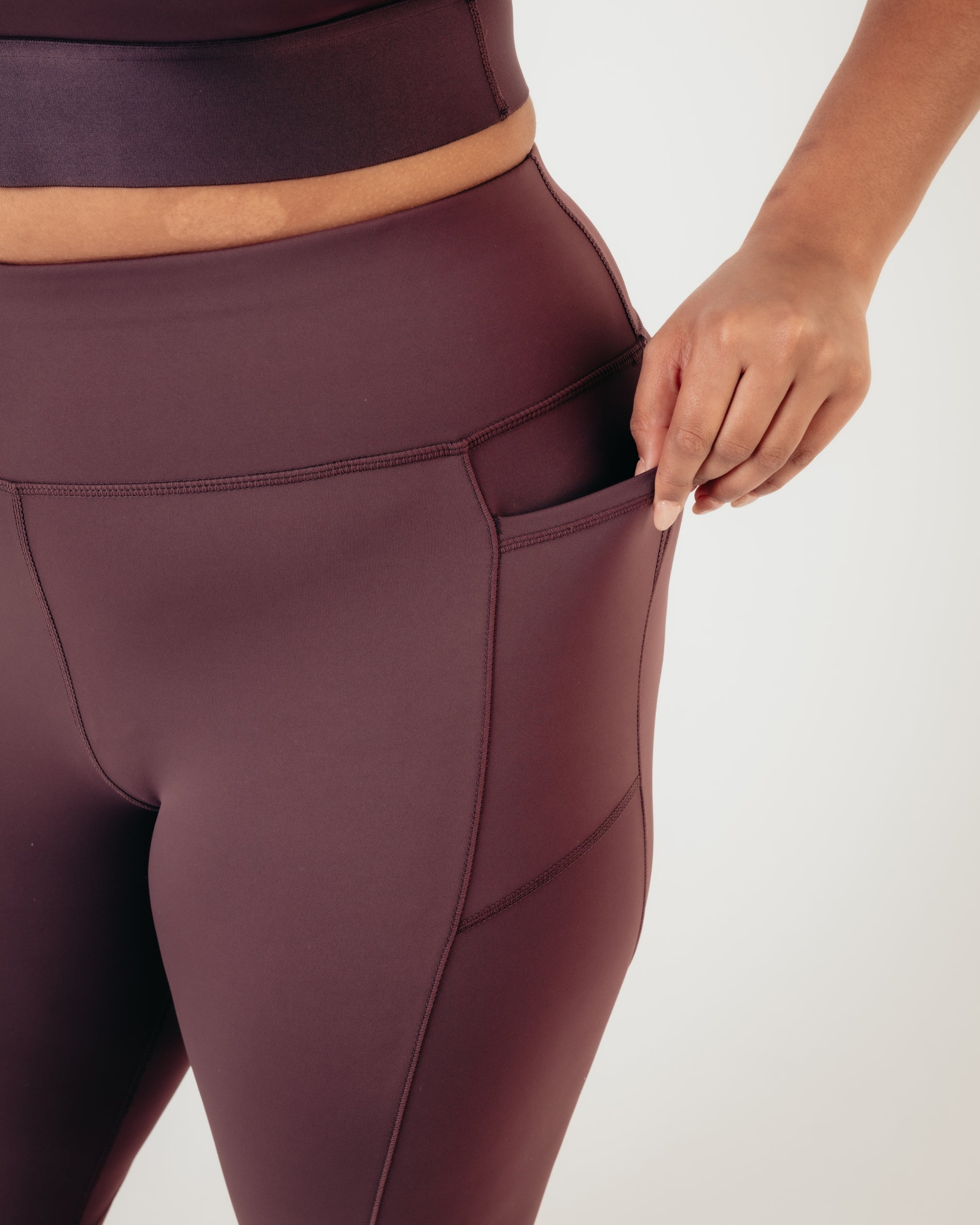 Power High Rise 7/8 Leggings - Burgundy