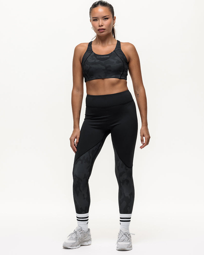 Vertex Camo High Rise Leggings - Black Onyx
