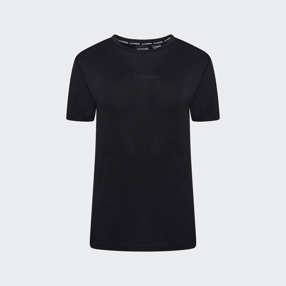 Laser Seamless Workout Tee - Black Onyx