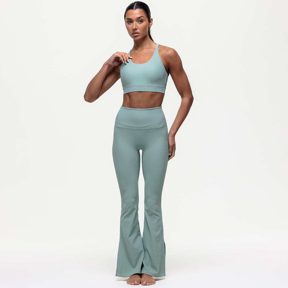 Namaste Ribbed Medium Support Bra - Seamoss