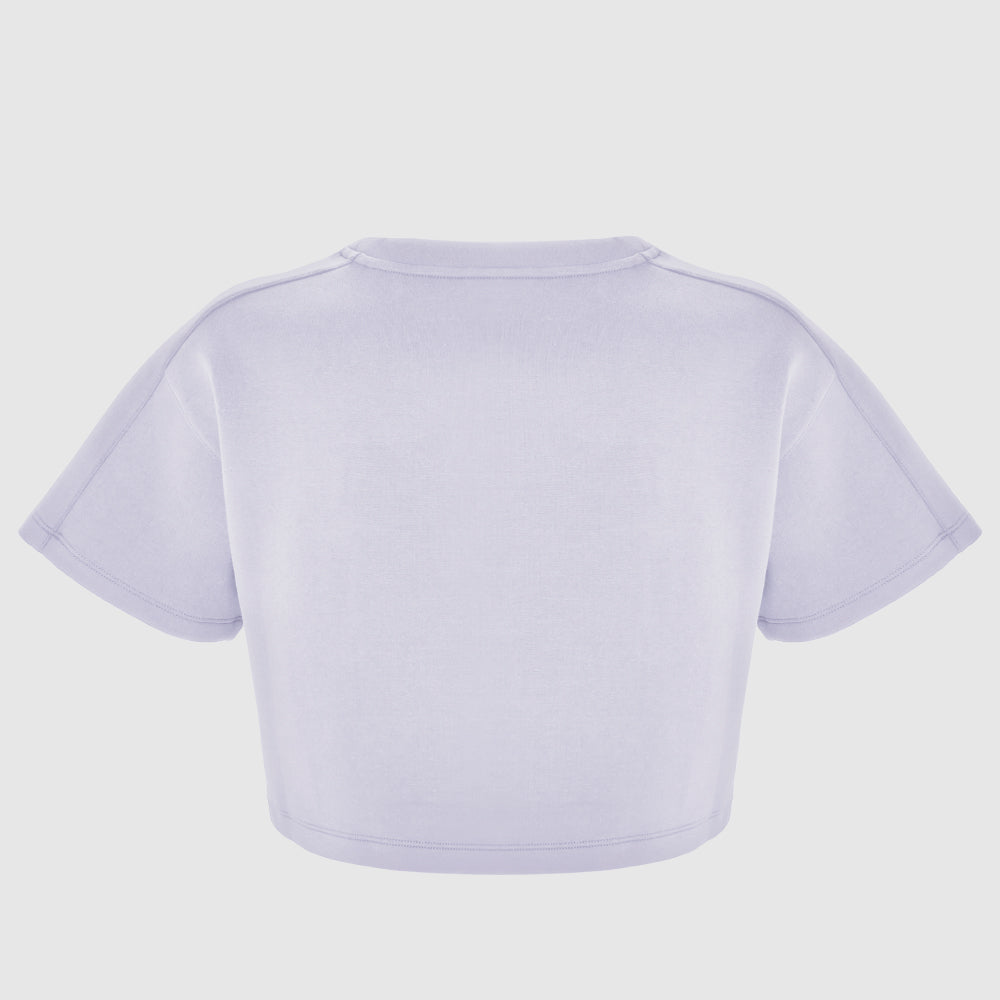 Lilac Oversized Athletic Cropped Tonal T-Shirt