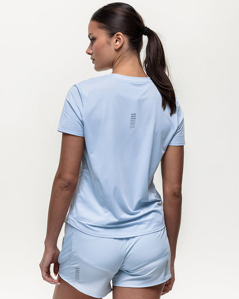 Run Tempo Pocket Tee - Ice Blue