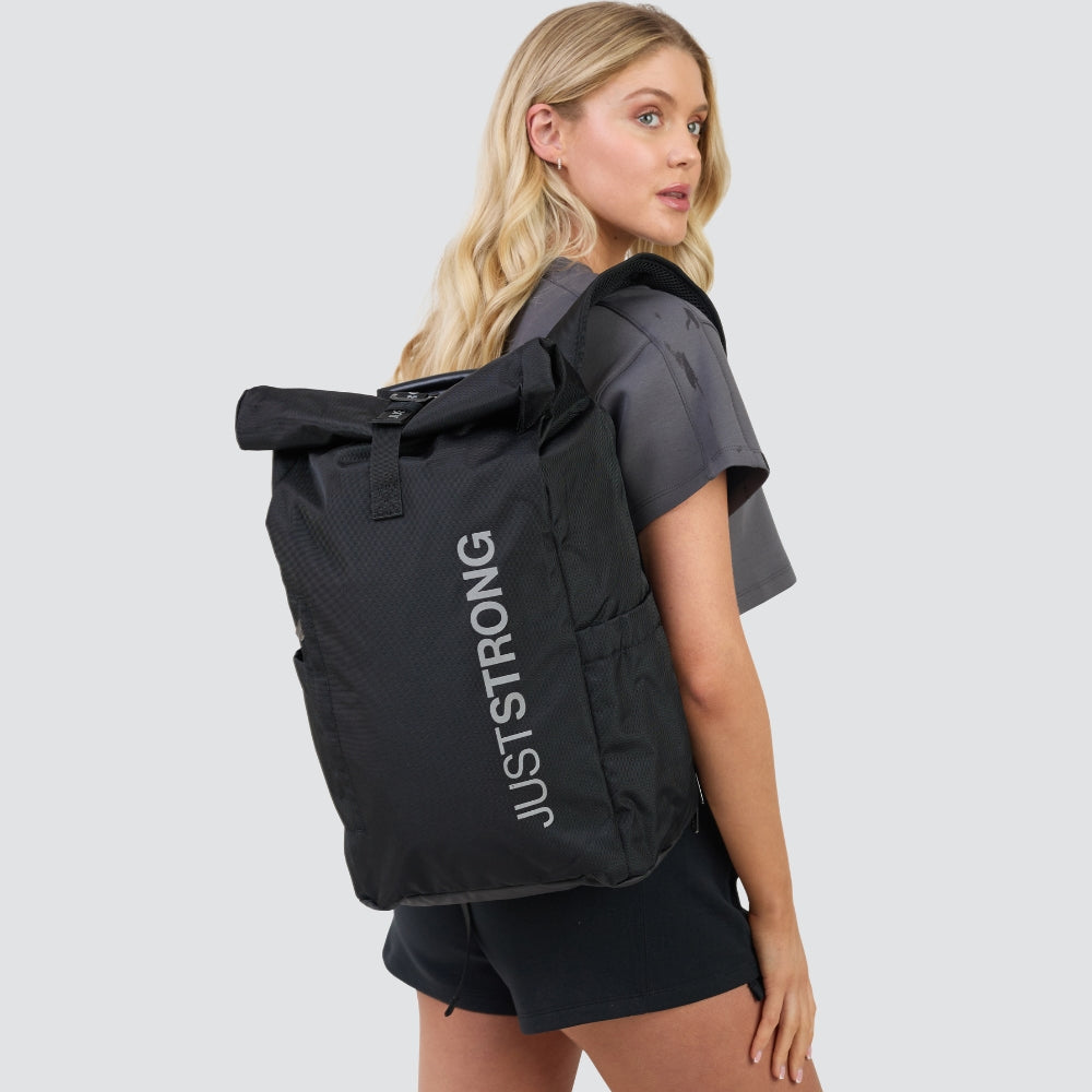 Black Luxe Rolltop Backpack