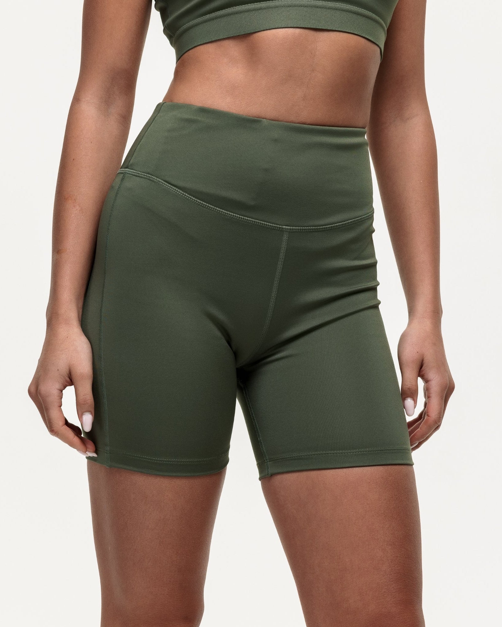 Motion High Rise Biker Shorts - Khaki