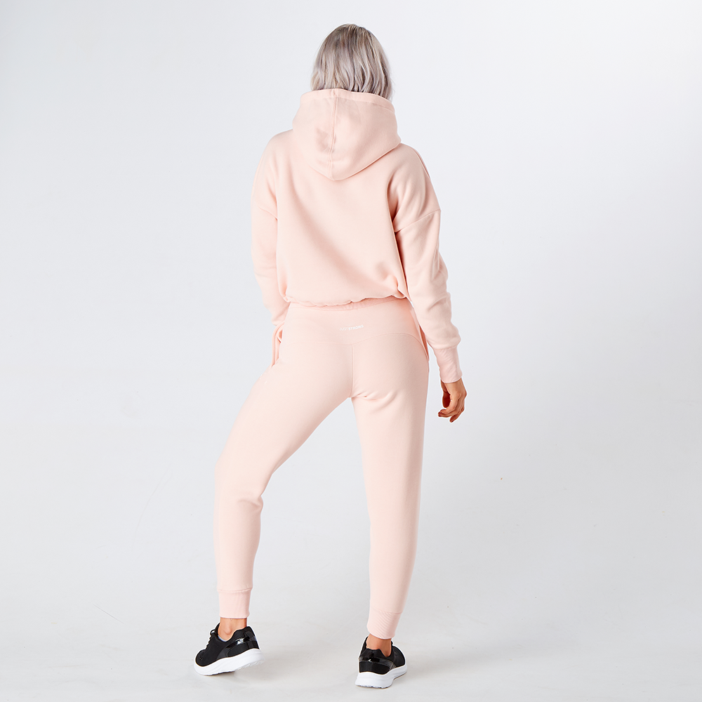 Pearl Pink Marl Relax Cropped Hoodie