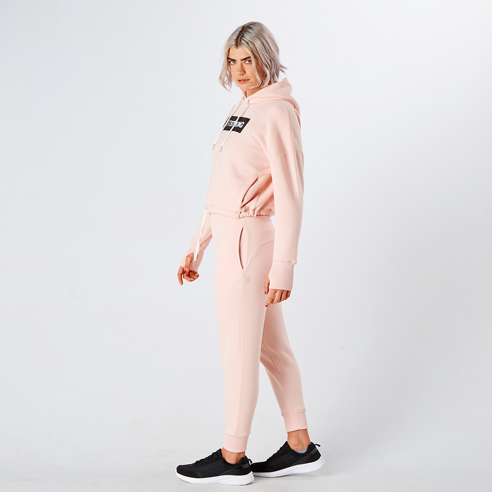 Pearl Pink Marl Relax Cropped Hoodie